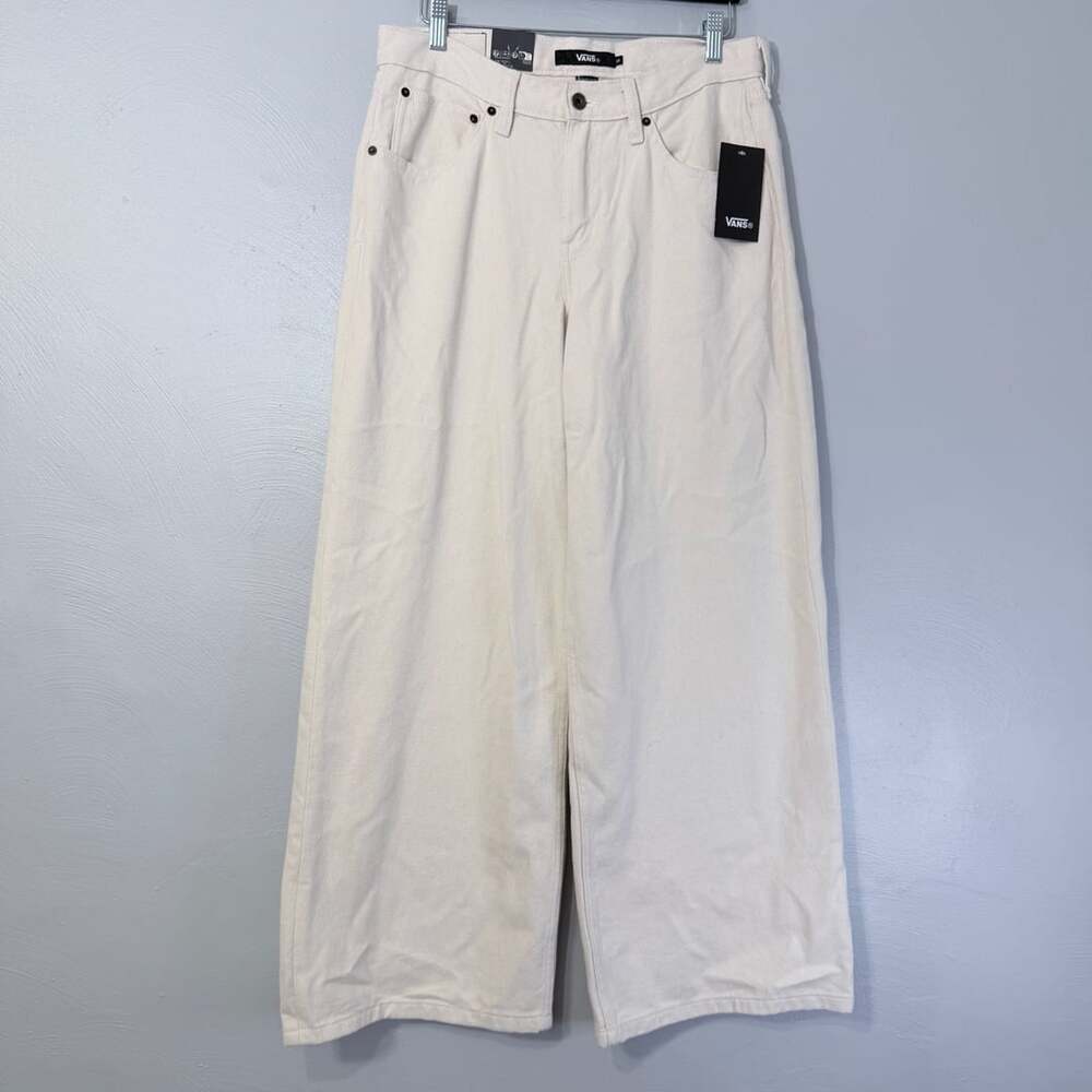 Vans Off The Wall Extra Baggy Fit Off-White Cream Denim Jeans women’s 28 NWT